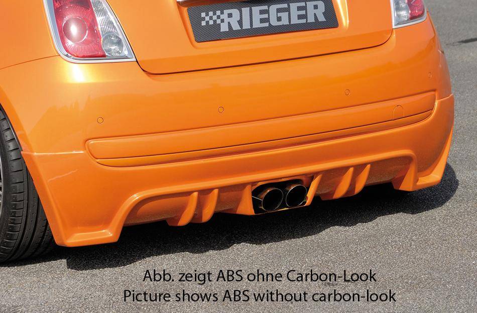 Sottoparaurti post.Rieger carbon-look FIAT 500 terminale centrale