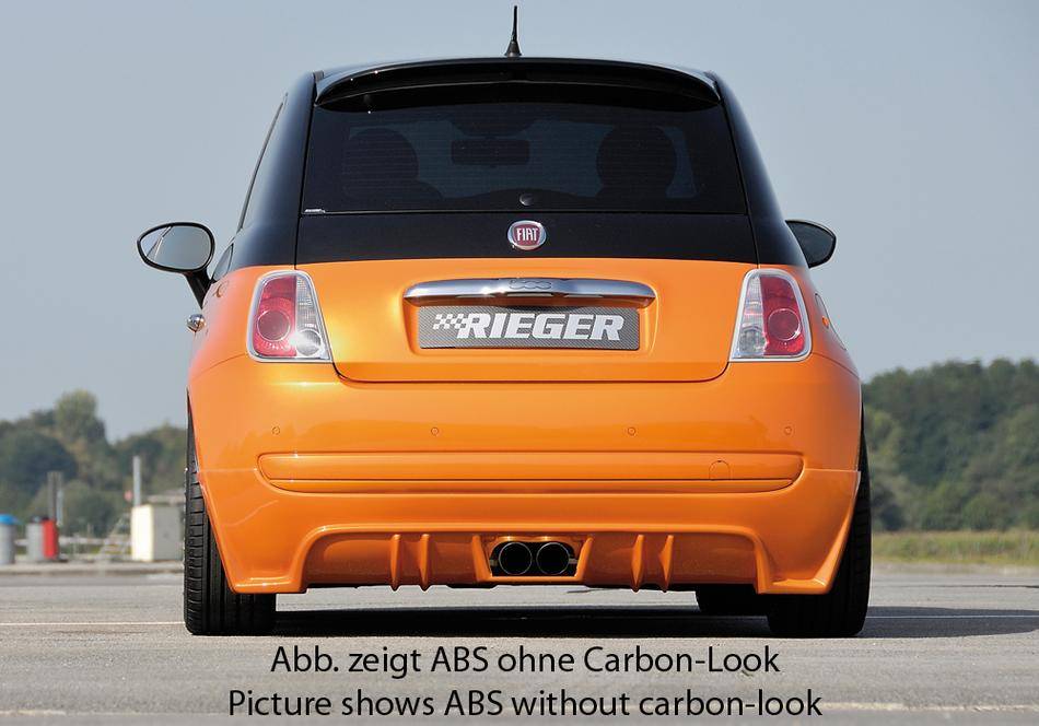 Sottoparaurti post.Rieger carbon-look FIAT 500 terminale centrale