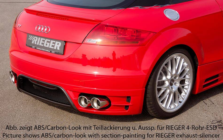 Sottoparaurti Rieger TT 8J senza S-Line per 1 terminali sx/dx carbon