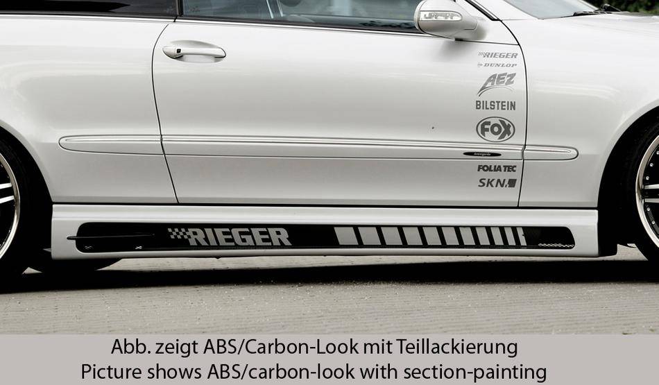 Sottoporta sx.Rieger carbon-look MERC CLK Coupe/Cabrio con prese