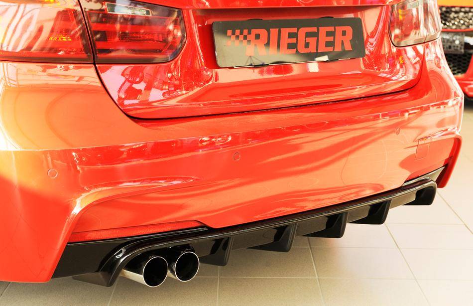 Diffusore Rieger BMW F30/31 per Paraurti-M-termin. doppio SX nero lu