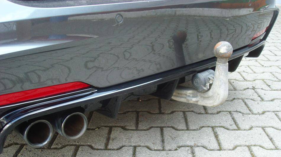 Diffusore Rieger BMW F30/31 per Paraurti-M-termin. doppio SX nero lu