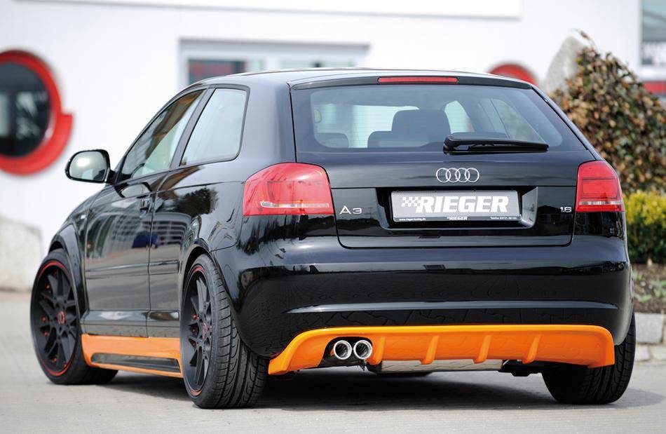 Diffusore Rieger A3 8P Sportback dal2008 per marmitta 2X76 lato SX