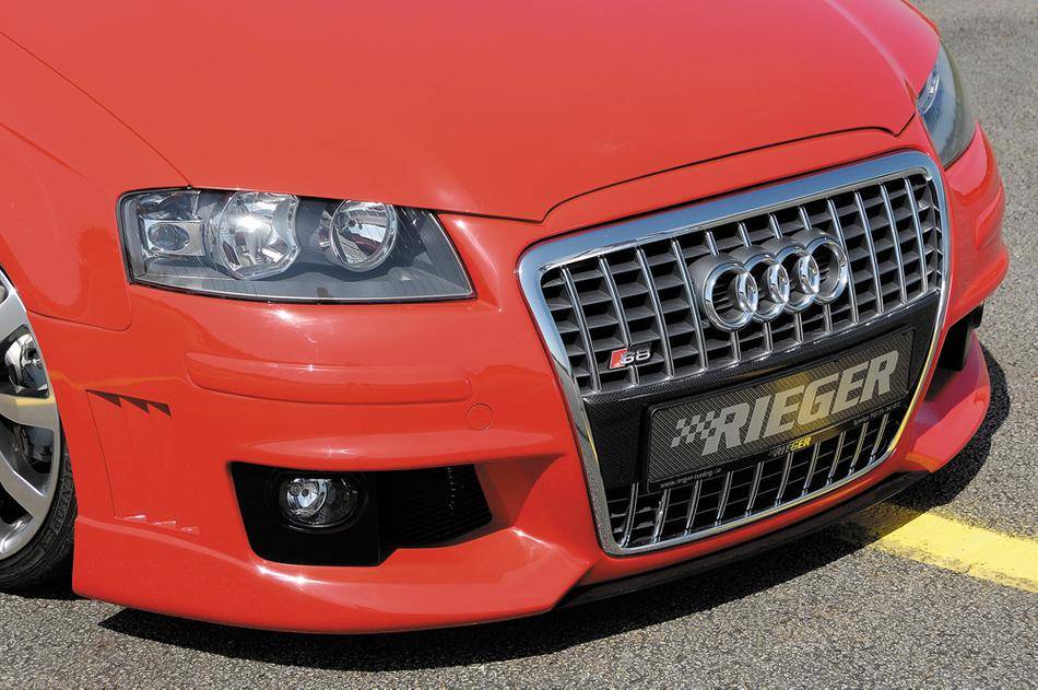 Lama centrale A3 8P per paraurti Rieger 00056743+56744 carbonlook