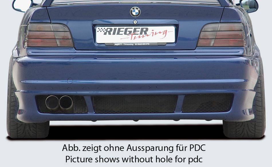 Paraurti post Rieger BMW E36 con PDC M-Look anche per 4 terminali