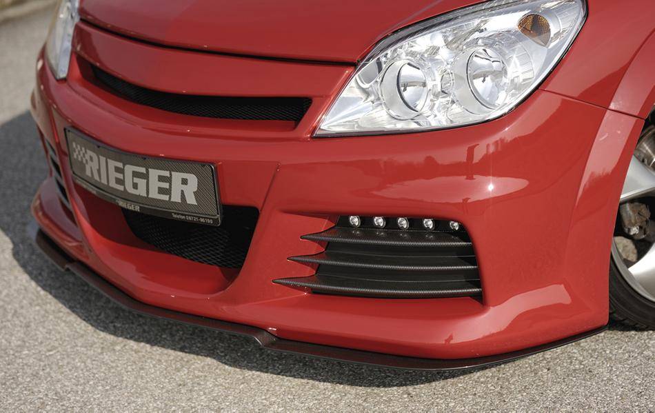 Lama DTM sagomata Astra H carbonlook per paraurti Rieger