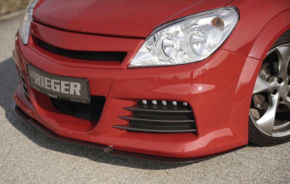 Lama DTM sagomata Astra H carbonlook per paraurti Rieger