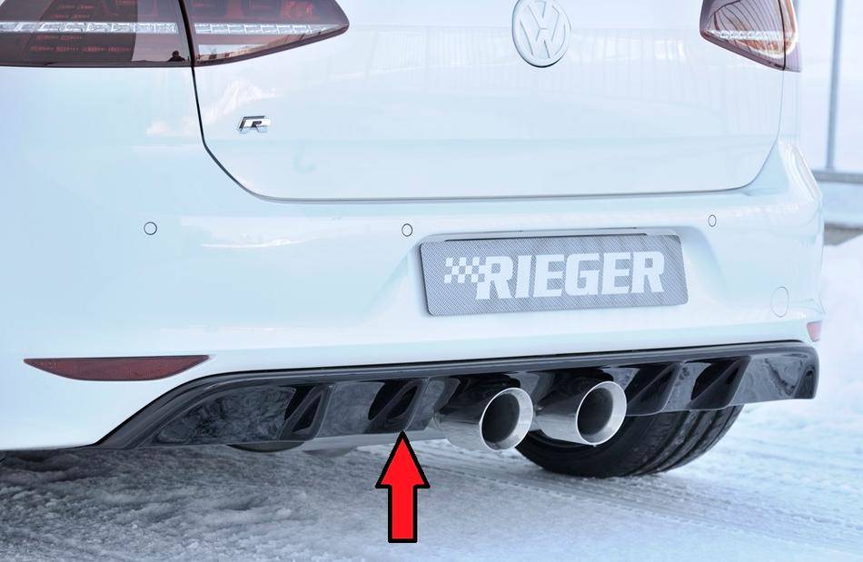 Diffusore post Golf 7 R nero lucido  per marm.centrali 2x100 R32 loo