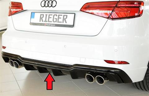 Diffusore Rieger A3 8V dal'16 nero luc. 4 terminali 4x90 solo S-line