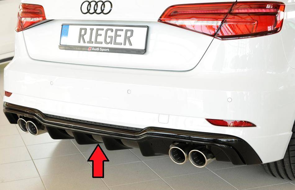 Diffusore Rieger A3 8V dal'16 nero luc. 4 terminali 4x90 solo S-line