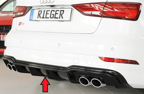 Diffusore Rieger S3 8V dal '16 Sedan+Cabrio marm.4x90x72 nero lucido