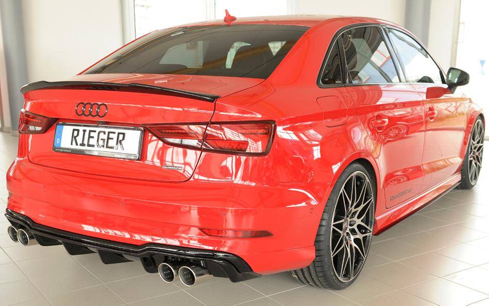 Diffusore Rieger A3 8V S-Line Sedan+Cabrio terminali 4x90 nero lucid