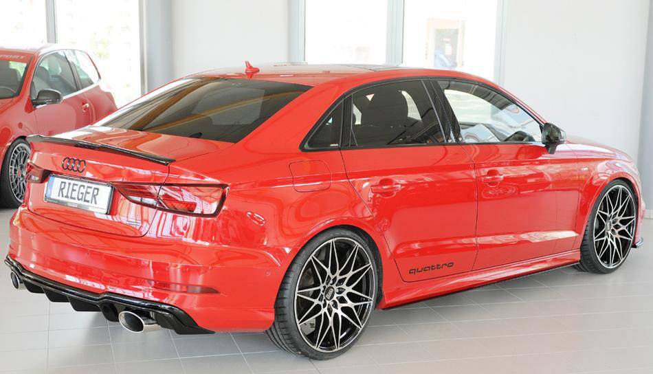 Diffusore Rieger A3 8V Sedan nero l uc. term Sx/Dx 152x95solo S-line