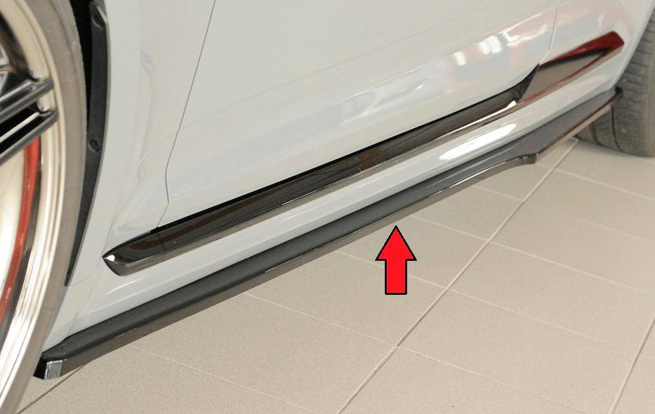 Lama sottoporta SX Rieger RS5 B9 Dal'16 Coupe fino'2020 nero lucido