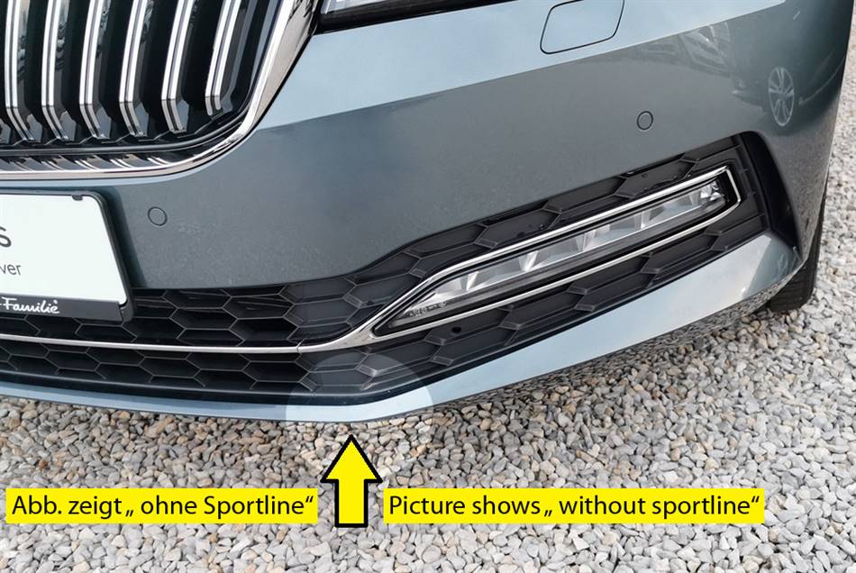 Lama ant Rieger Superb III 3T dal'19 per paraurti orig Sportline