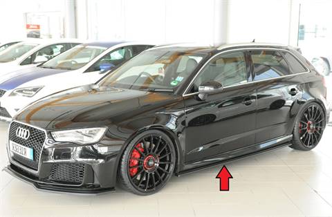 Lama sottoporta SX Rieger RS3 8V Sportback incl.Facelift ABS grezzo
