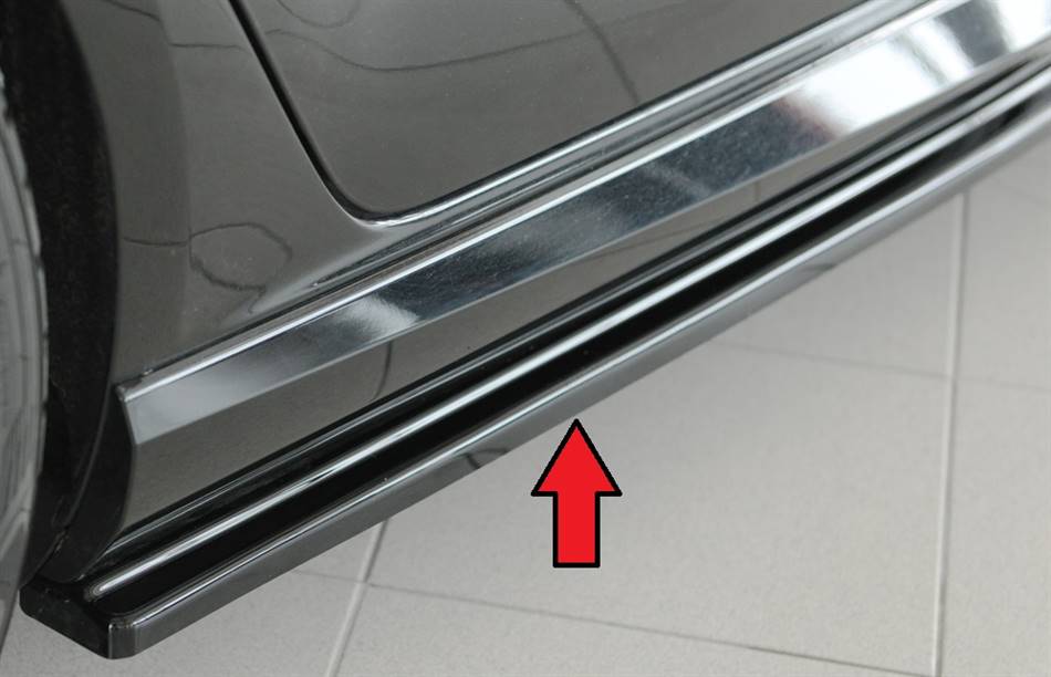 Lama sottoporta DX Rieger RS3 8V Sportback incl.Facelift nero lucido