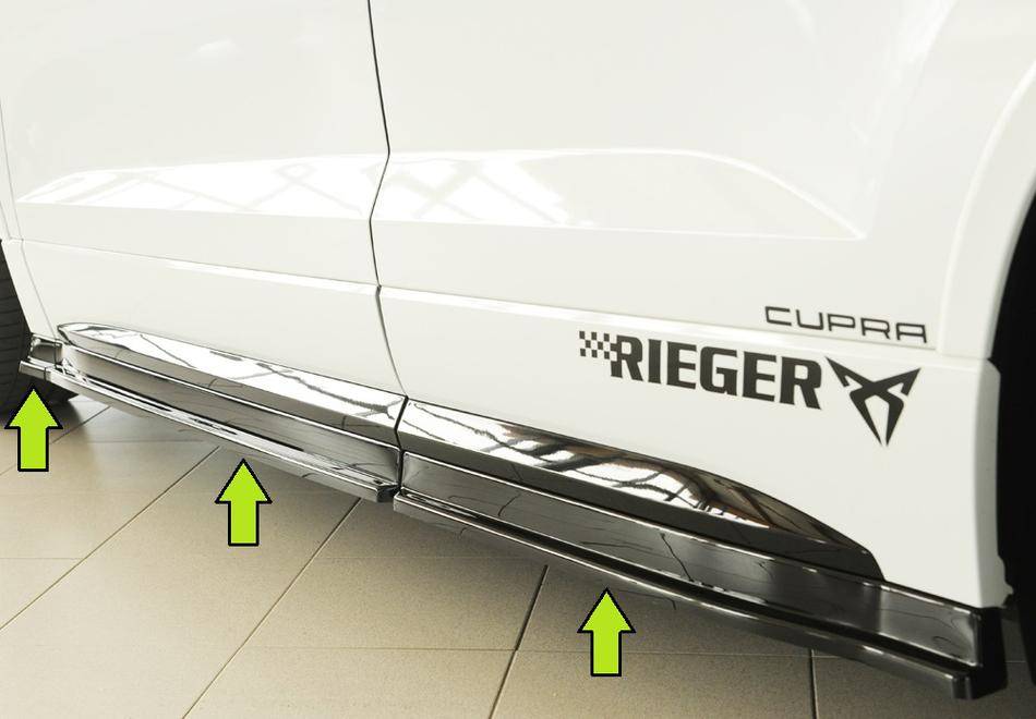 Lama sottoporta SX Rieger Ateca solo Cupra+FR anche Facelift nero lu
