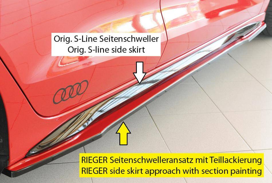 Lama sottoporta Rieger DX A3 GY solo S-line/S3 Abs grezzo anche face