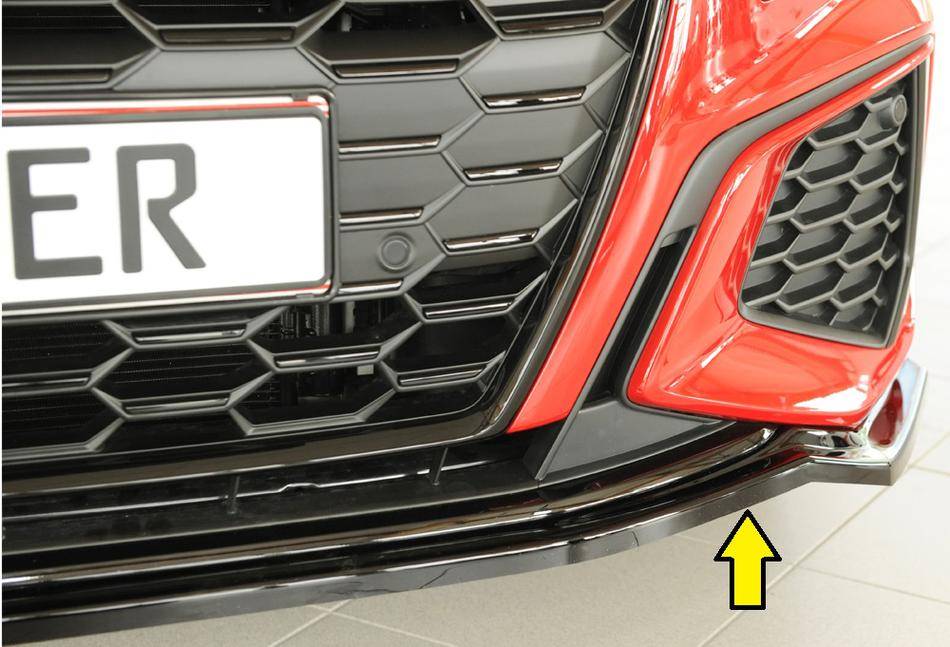 Lama Rieger A3 GY dal'11.19 per paraurti orig S-Line nero lucido