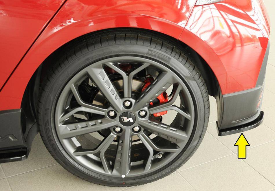 Deflettore laterale SX I20N BC3 per paraurti post orig N nero lucido