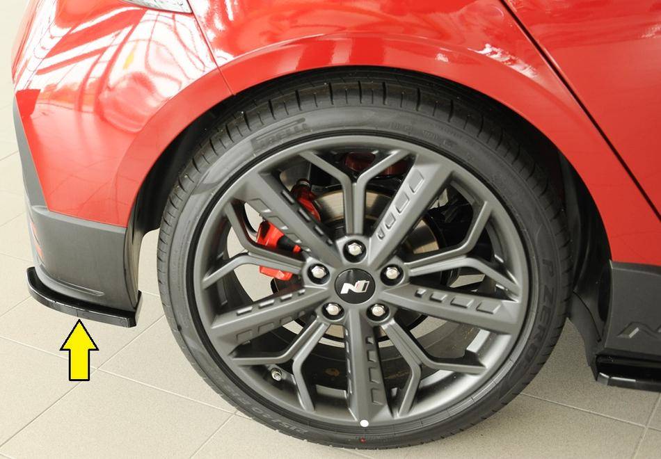 Deflettore laterale DX I20N BC3 per paraurti post orig N nero lucido