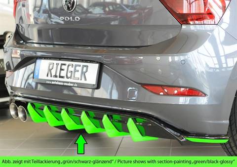 Diffusore Rieger Polo AW GTI dal 2021 per terminali 2x76 SX ABS
