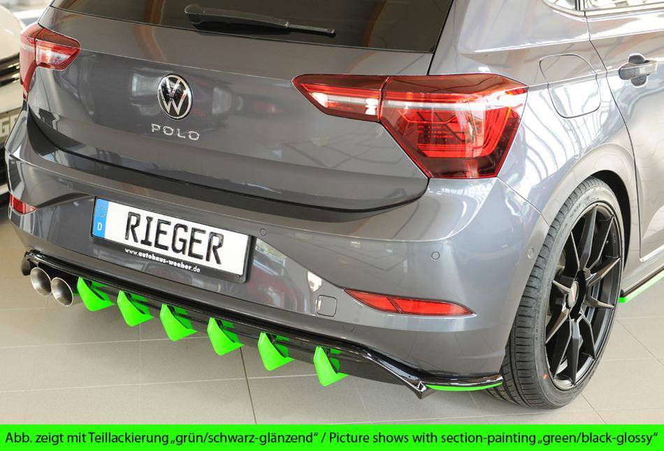Diffusore Rieger Polo AW GTI dal 2021 per terminali 2x76 SX ABS