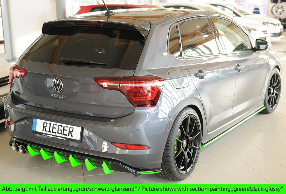 Diffusore Rieger Polo AW GTI dal 2021 per terminali 2x76 SX ABS