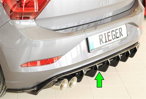 Diffusore Rieger Polo AW GTI dal 2021 per terminali 2x76 SX nero luc