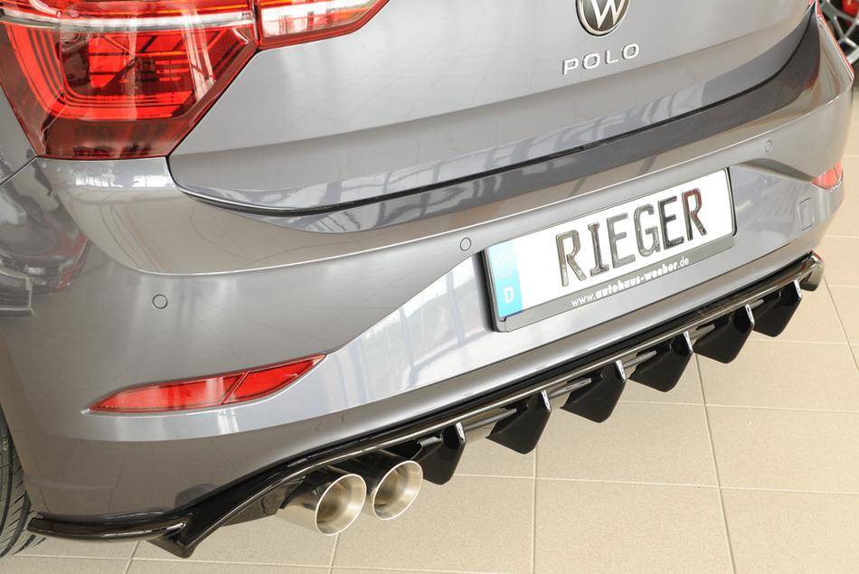 Diffusore Rieger Polo AW GTI dal 2021 per terminali 2x76 SX nero luc