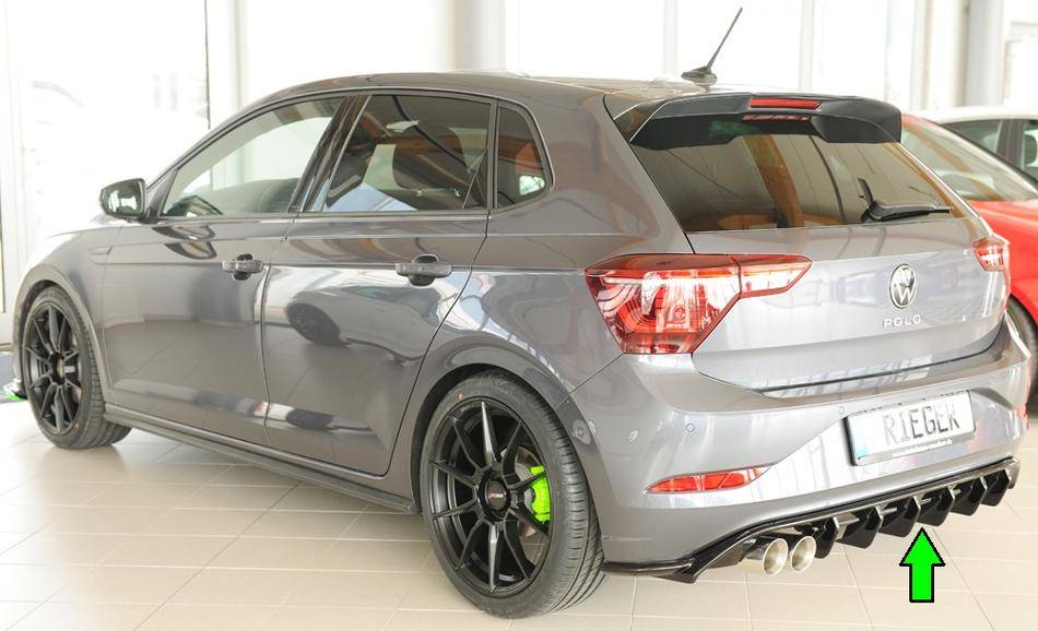 Diffusore Rieger Polo AW GTI dal 2021 per terminali 2x76 SX nero luc
