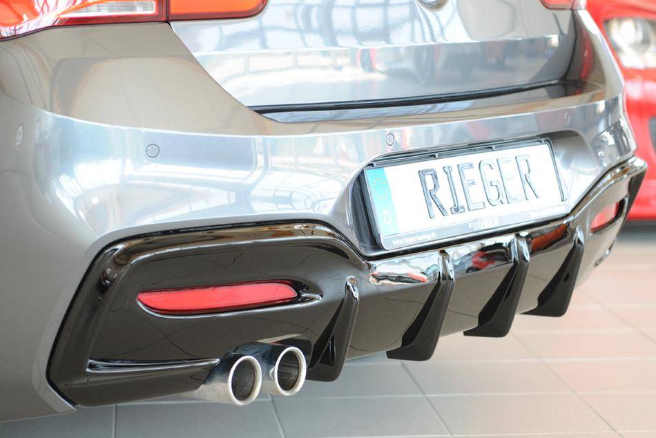 Diffusore Rieger BMW F20/21 dal'15 M-style termin.solo sinist.nero