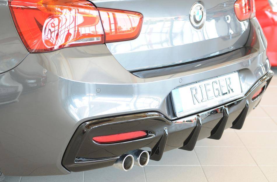 Diffusore Rieger BMW F20/21 dal'15 M-style termin.solo sinist.nero