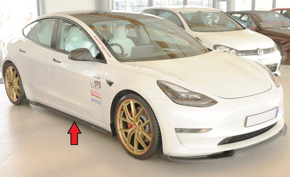 Lama sottoporta Dx Rieger per sottoporta originale Model 3 ABS