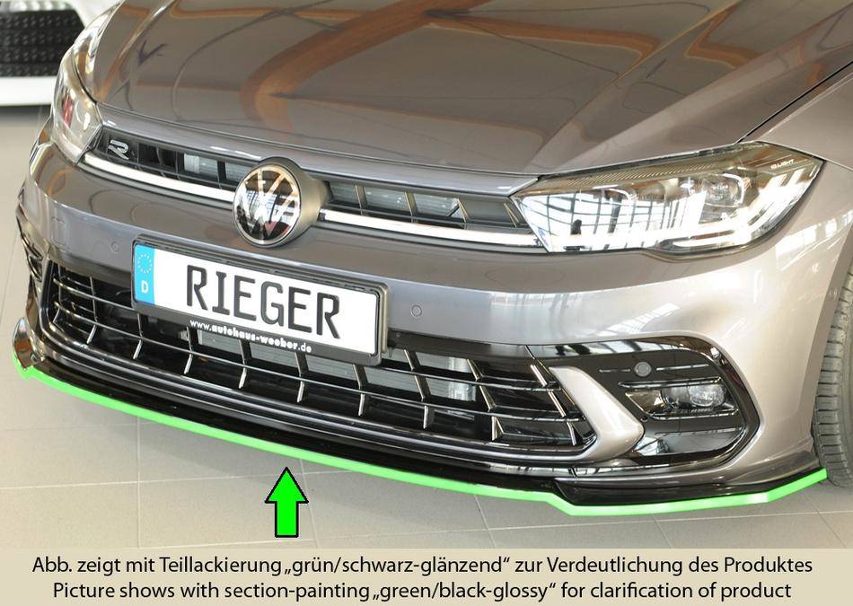 Lama ant Rieger Polo AW dal'21 GTI+R-Line per paraurti orig. nero lu