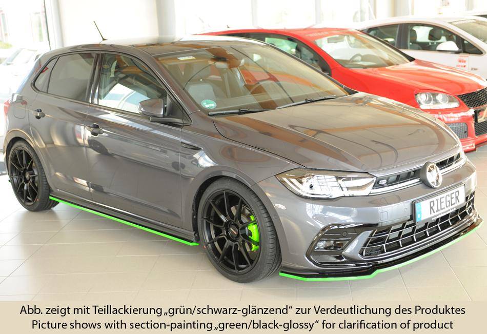 Lama ant Rieger Polo AW dal'21 GTI+R-Line per paraurti orig. nero lu