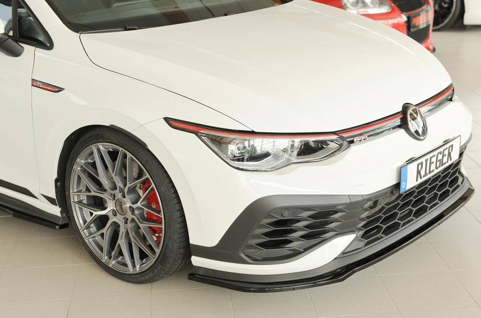 Lama ant Rieger Golf 8 GTI Clubsport per paraurti originale nero luc