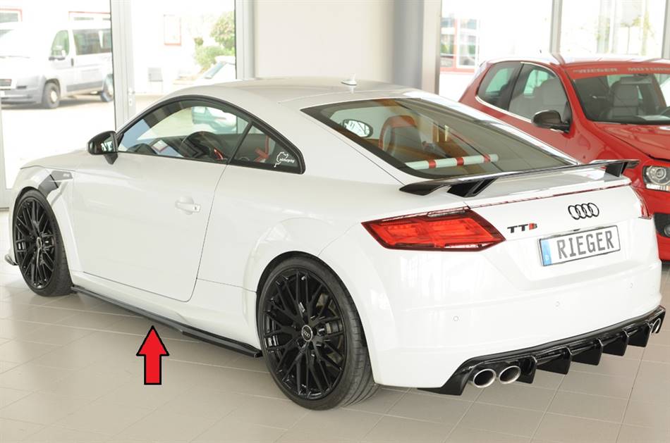 Lama sottoparaurti sx 19mm TT FV/8S S-Line + TTS fino 2018 nero luci