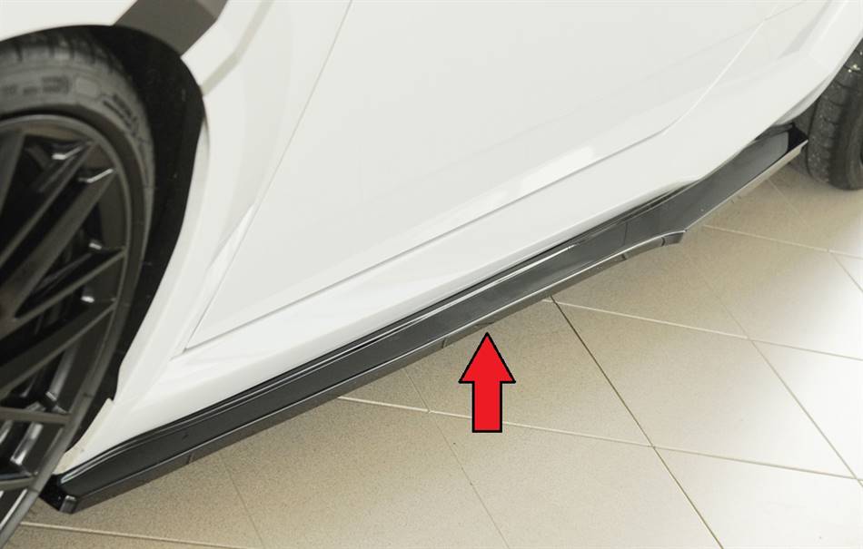 Lama sottoparaurti sx 19mm TT FV/8S S-Line + TTS fino 2018 nero luci