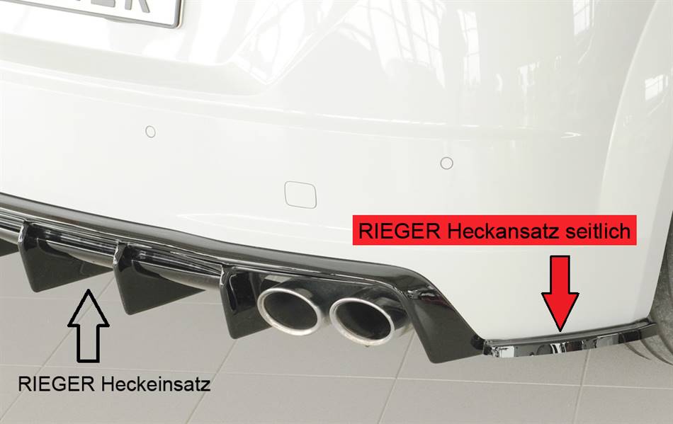 Cantonale post. laterale DX per paraurti orig. TT FV/8S nero lucido