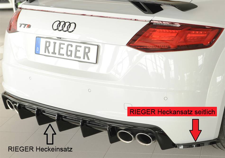 Cantonale post. laterale DX per paraurti orig. TT FV/8S nero lucido