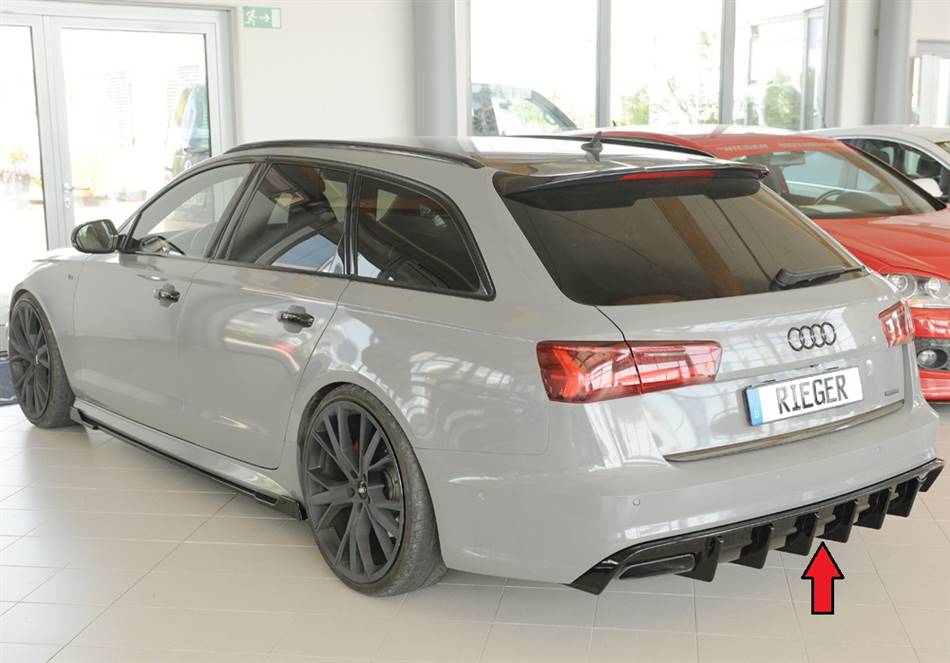 Diffusore Rieger A6 S-Line dal'14 per terminali orig.dupex nero luc.