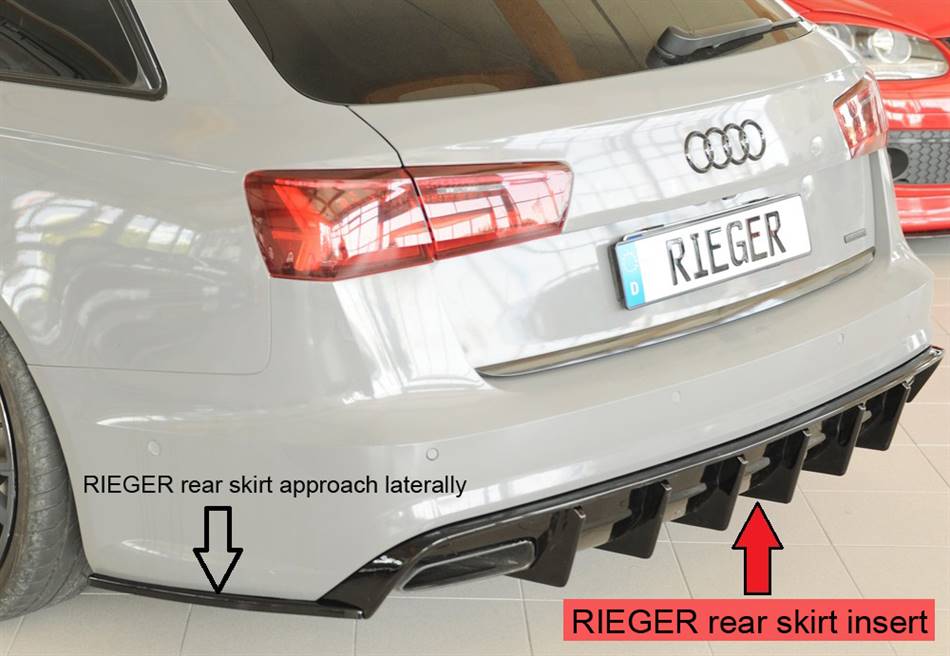 Diffusore Rieger A6 S-Line dal'14 per terminali orig.dupex nero luc.