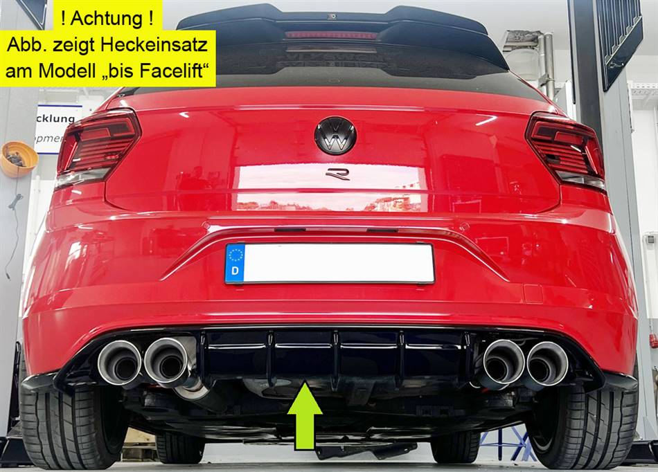Diffusore Rieger Polo AW GTI dal2021 per term.4x100 SX/DX nero lucid