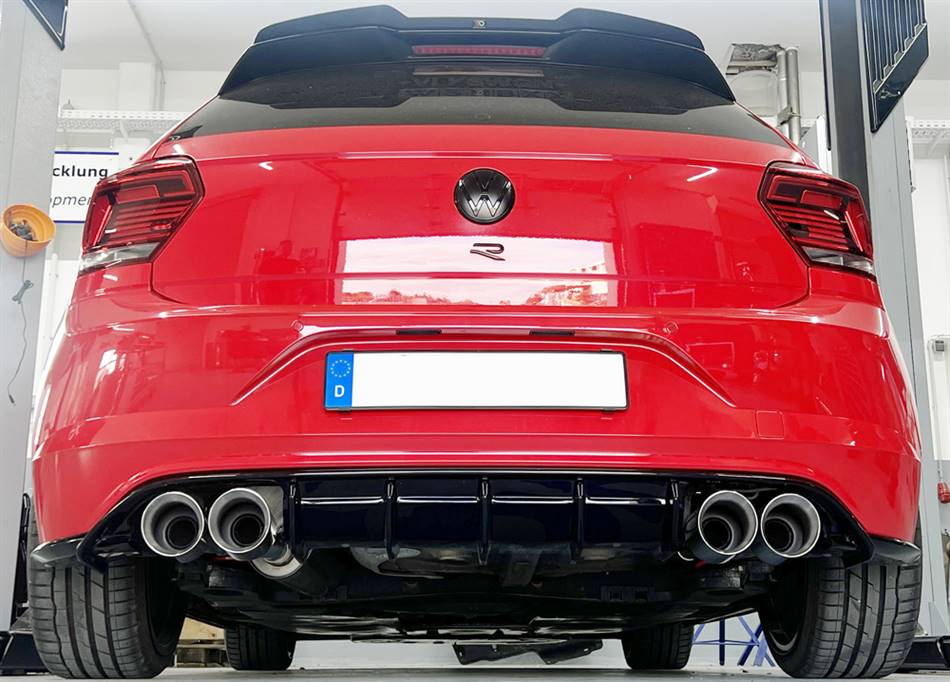 Diffusore Rieger Polo AW GTI fino'21 per term.4x90 SX/DX nero lucid