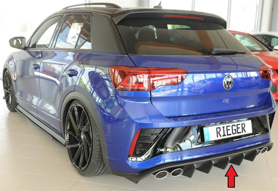 Diffusore Rieger T-Roc R R-line dal '22 per 4 terminali 4x107 ABS