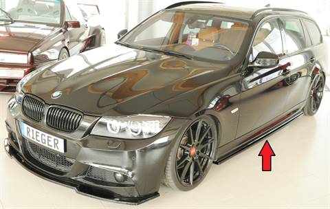 Lama laterale SX Rieger per sottoporta orig. E90/91 M-Style nero luc