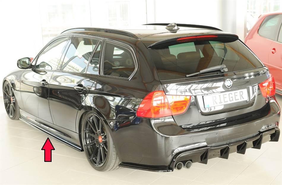 Lama laterale SX Rieger per sottoporta orig. E90/91 M-Style nero luc