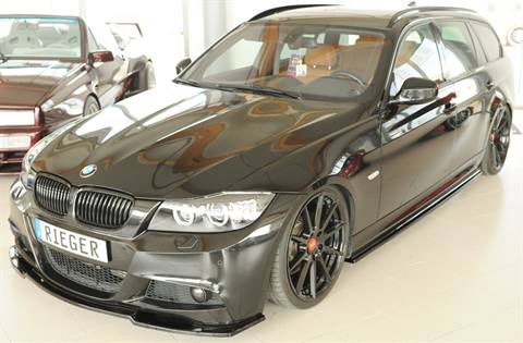 Lama ant Rieger per paraurti orig. M-Style E90/91 dal 2008 nero luc.